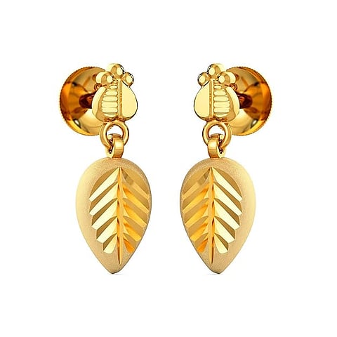 Joyalukkas 22KT Yellow Gold Drop Earrings for Girls